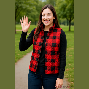 Red and Black Buffalo Check Vest Croft and Barrow XXL